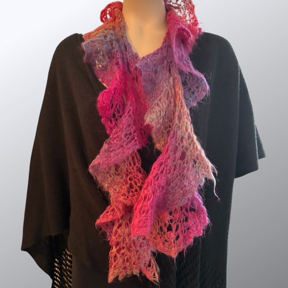 Crochet Multicolor Scarf - Picture 4 of 7